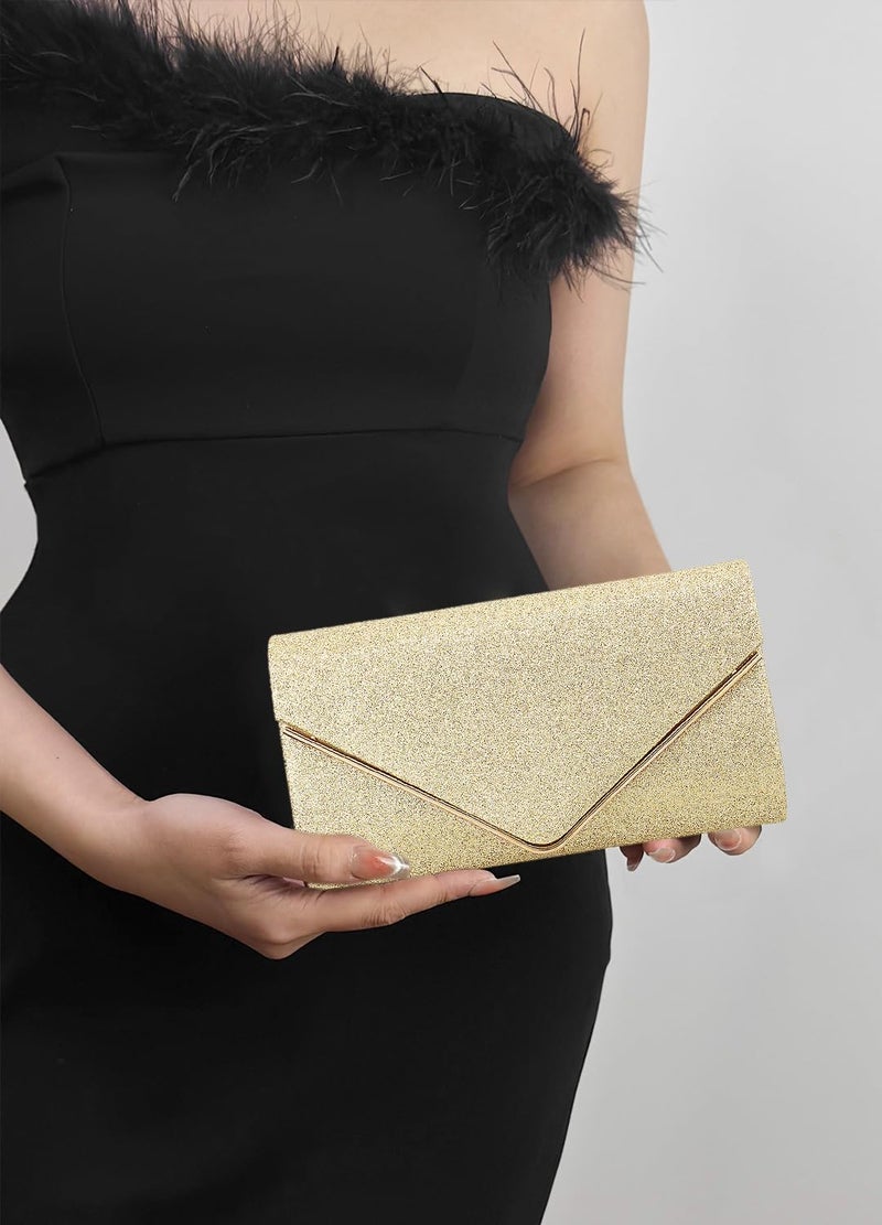 Naimo Flap Dazzling Clutch Bag Evening Bag with Detachable Chain - Image 5